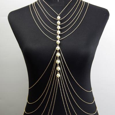 China BOHEMIA body chain accessories European and American punk exaggeration style multi-layer metal body chain for sale