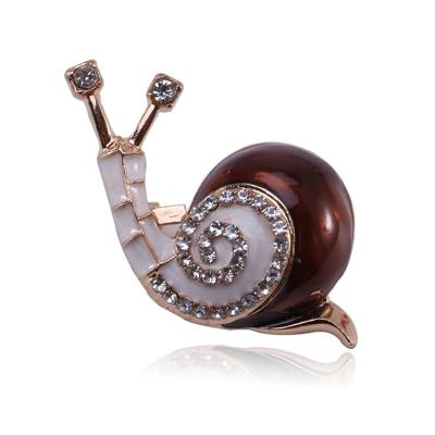 China Snail Top Grade Wedding Dress Oil Drip Water Drill Brooch And Insect Brooch for sale