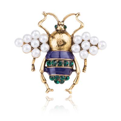 China Environmental Friendly Vintage Insect Bee Brooch For Hijab For Women for sale