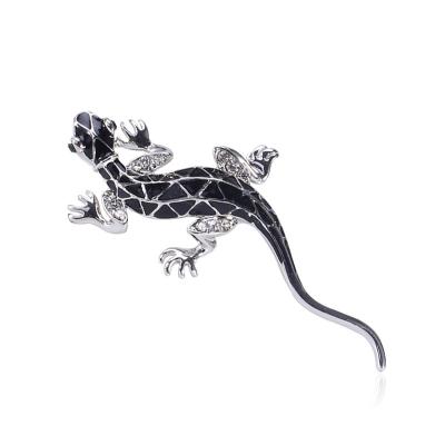 China Hot creative European and American environmentally friendly alloy drop oil gecko brooch for sale