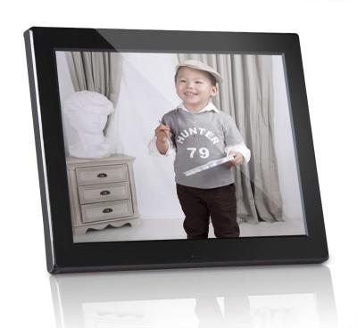 China Plastic 12 inch Digital Photo Frames Motion Sensor With Calendar / Clock for sale