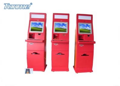 China Waterproof Red Self Service Bill Payment Kiosk Credit Card Cash Acceptable 17Inch 19Inch for sale