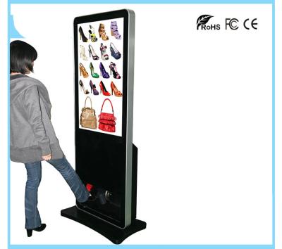 China Stand Alone LCD Digital Signage Advertising Media Player With Shoe Polisher for sale