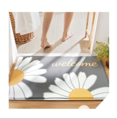 China New washable small daisy style thickened 40*60cm non skid water absorption household rugs and blankets for sale