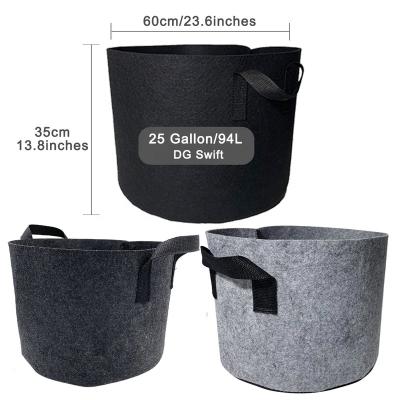 China New BSCI Fabric Planter Grow Bag Felt 25 Gallon Vegetable Grow Bags Hydroponic Planting Bags Growing Nursery Seedling Geo Fabric Pots for sale