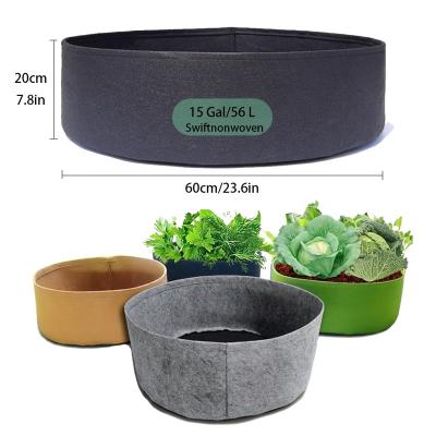 China Heavy Duty BSCI Balcony Around Planting Container Grow Bags 15 Gallon Plant Nursery Pot Fabric Raised Garden Bed Vegetable Grow Bags for sale