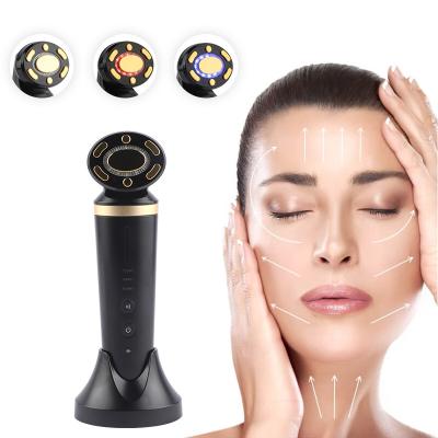 China Skin Tightening Available Private Label Two Heads Portable Radio Frequency Beauty Device For Face Lifting Anti Wrinkle EMS Led Beauty Machine for sale