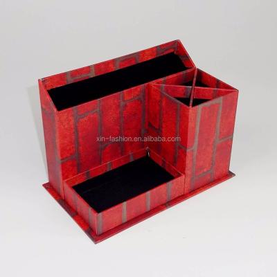 China Handmade Color Printed Durable Cardboard Paper Pen Container Desk Organizer for sale