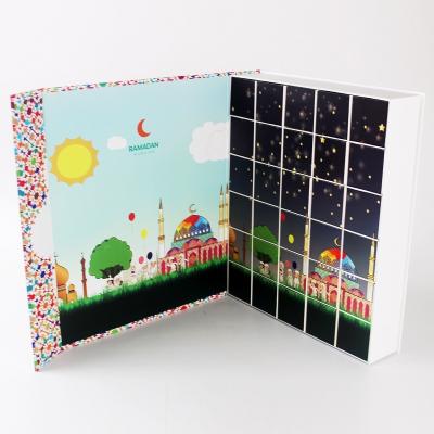 China Fashionable Ramadan Book Shape Cardboard Advent Calendar Packing Box for sale