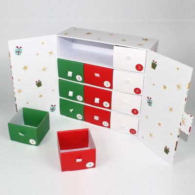 China Handmade Cardboard Paper Advent Calendar Box With Magnet With Drawer for sale