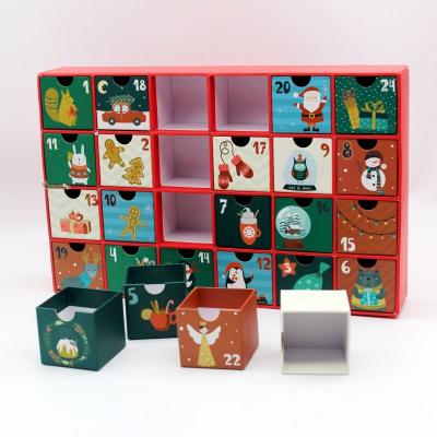 China Handmade Christmas advent calendar box with 24 windows for sale