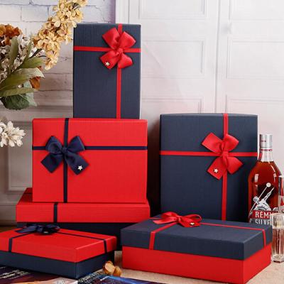 China Handmade Simple Special Paper Gift Box Set with Ribbon Bowknot for sale