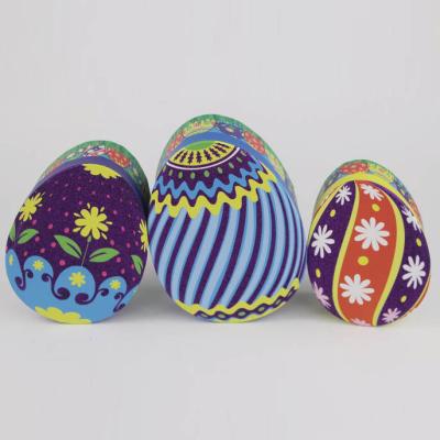 China Handmade Luxury Glitter Egg-shape Oval Nesting Gift Box For Easter for sale