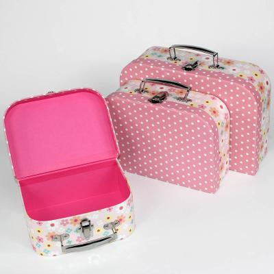 China Handmade Cardboard Gift Suitcase Box For Storage For Kids for sale