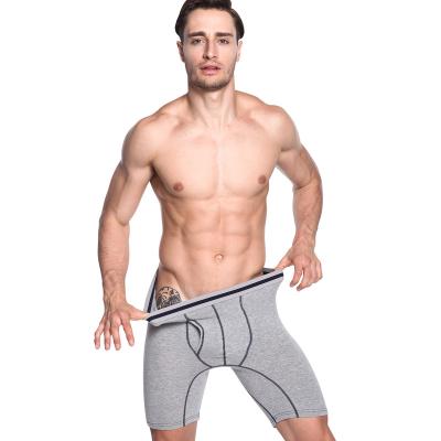 China Factory Price Anti-Static Cheap Mens Underwear Cotton Boxer Briefs Plus Size Lengthened Fitness Underwear for sale