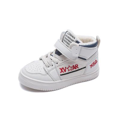 China 2023 new tall cotton high top plus medium velvet cotton warm shoes and big children's sports shoes 24-37 for sale