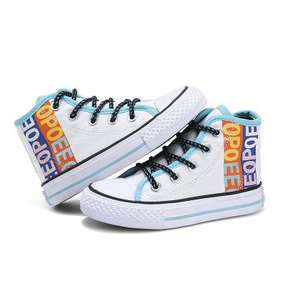 China 2023 High Tops Kids Canvas Shoes Kids Canvas Sneakers Soft Unique Casual Walking Casual Walking Shoes 25-38 for sale