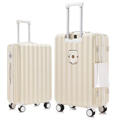 China New Function ABS Travel Multi Case Trolley Luggage Bags Water Proof Smart Hand Luggage With USB Suitcase Filling Left Cup Holder for sale