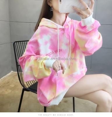 China 2021 QUICK DRY new spring and Autumn Round Neck lightly tie KoreanJacket loose hooded women's sweater shades for sale