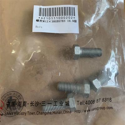 China Genuine Sany Bolt M12X30GB5783 A210111000202 For Sany Machinery for sale