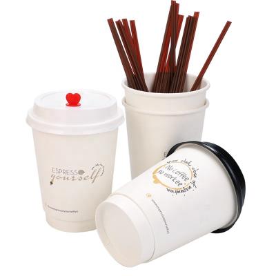 China Biodegradable Disposable Biodegradable Custom Paper Cup Take Away Coffee Cups Paper Sleeves Hot Cups for sale