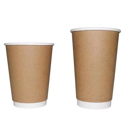 China Biodegradable Customize 8/12/16 oz Custom Printed Kraft Paper Cup Disposable Eco-friendly Coffee Paper Hot Cups With Lids for sale