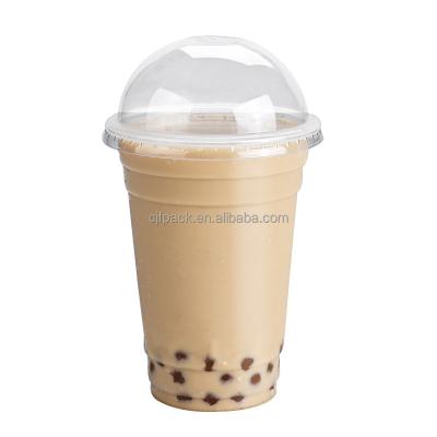 China Customize design to satisfy personal requirements Factory Disposable Plastic Coffee Cup Print Logo Customized PET Cup with Sipping Strawless Dome Flat Lids for sale