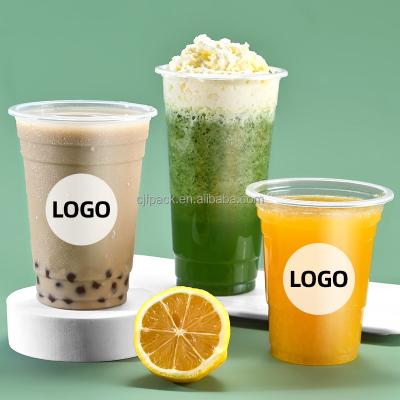 China Customize design to satisfy personal requirements Factory Disposable Plastic Coffee Cup Customized Ice Drinks Milk Shakes Flat Cups and U Shape Cup for sale