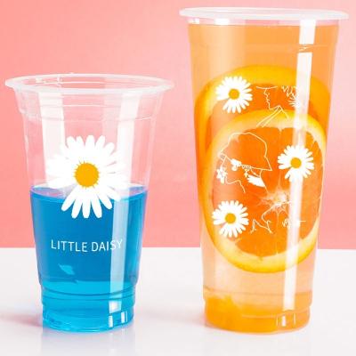 China Customize design to satisfy personal requirements Disposable 500ml 700ml Boba Milk Bubble Tea Cup 16oz 22oz 24oz Plastic PP Flat Cups U Shape Cup for sale