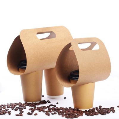 China Recyclable Custom Logo Disposable Biodegradable Paper Pulp Coffee Cup Holder 2 Cup 4 Cup Paper Tray for sale