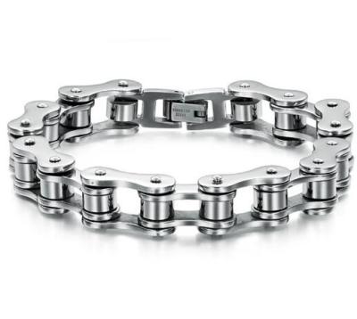 China Fashion Trendy Wholesale Mens Stainless Steel Bike Chain Bracelet for sale