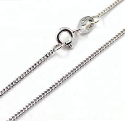 China Fine Women's 925 Sterling Silver Curb Chain Necklace for sale