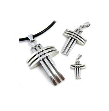 China High Quality Custom Stainless Steel Three Layer Cross Pendant Stainless Steel for sale