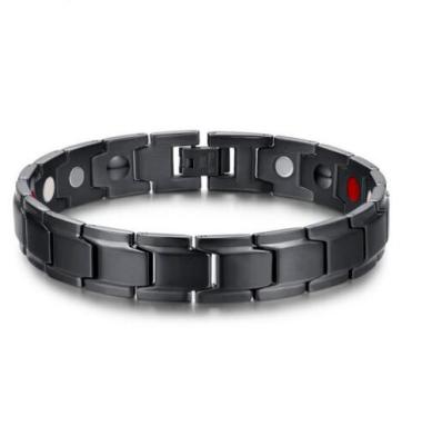 China FASHIONABLE Inlay Magnetic Germanium Stainless Steel Ion Men's Negative Power Power Bracelets for sale