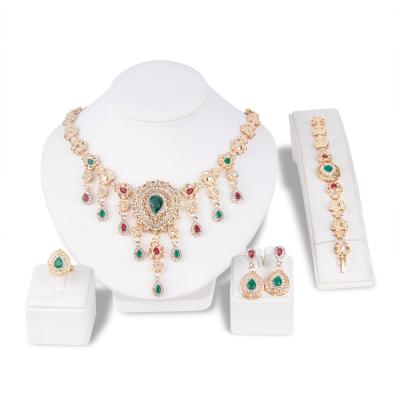 China New MuXi Personality Ethnic Exaggerated Four-piece Necklace Fashion Jewelry Bridal Set for sale