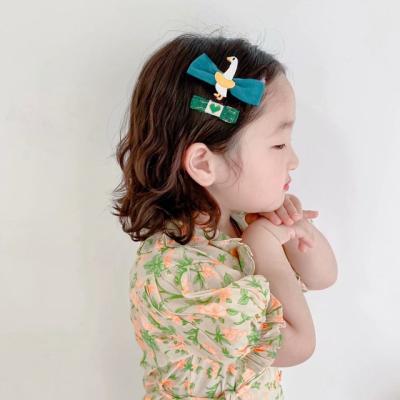 China MuXi Cute And Sweet Korean Children's Hair Accessories Lace Up Cute Cartoon Pairs Clip Hair Accessories Girls Set for sale