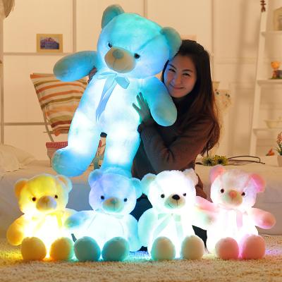 China Creative LED Light Teddy Bear Stuffed Animals Plush Toy Colorful Glowing Christmas Gift Teddy Bear Roses 50cm For Kids Sit for sale