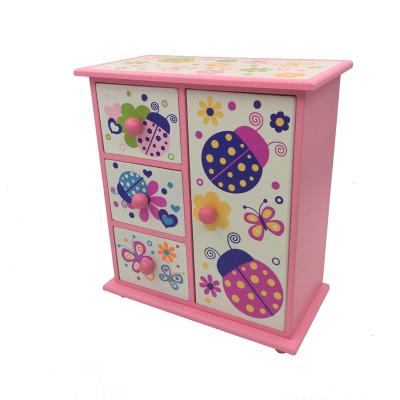 China Receiving the collection wooden box jewelry /decorating cartoon jewelry box Korean creative handwork gift for sale