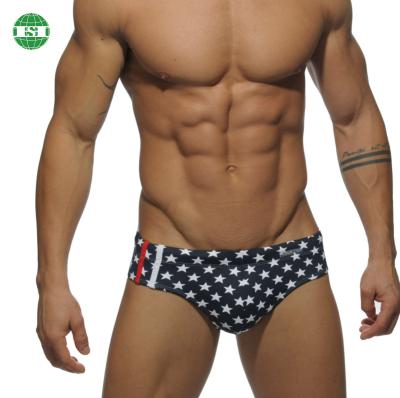 China Breathable Swimwear Custom Sublimation Printing Men's Swimming Briefs With Foam Padded for sale