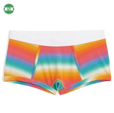 China Rainbow Color Women's Antibacterial Boxer 95 Custom Polyester 5 Spandex Sublimation Boy Shorts For Woman for sale