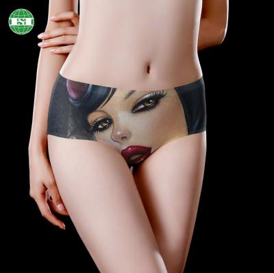 China Custom Women's Breathable Panties Personalized Sexy Lady Face Printed Seamless Briefs Underwear For Women for sale