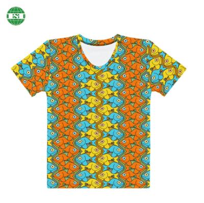 China QUICK DRY Custom Print Polyester Short Sleeve Shirt Designer 4 Way Stretch Fabric Graphic T-Shirts for sale