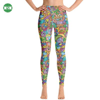 China Breathable Custom Pattern Sublimation Printing Leggings 4 Way Stretch Fabric Super Soft Jogging Pants for sale