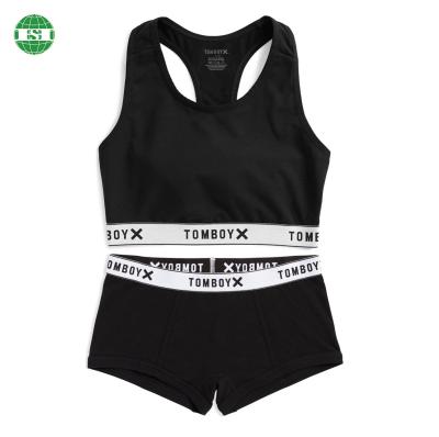 China Women Breathable Custom Boy Underwear Set Brand Logo Brand Short Boxer And Modal Sports Bra Cotton Polyester All Can Be Customized for sale