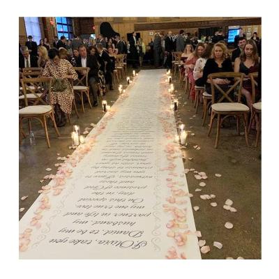 China Washable Letter Word Wedding Decorations Liner, Custom Wedding Runner Aisle, Printing Text Add TBible Verse, Texts, for sale