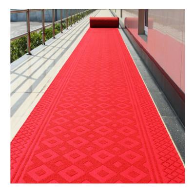 China Washable carpet with pattern jacquard rug needle punch nonwoven red carpet runner for event for sale