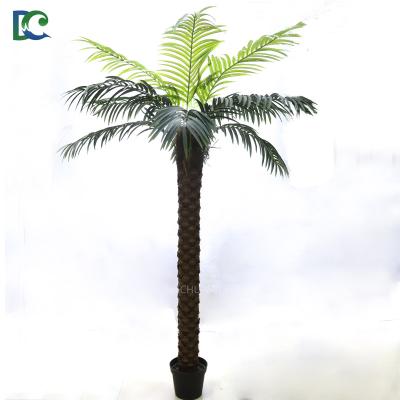 China Real Looking Cheap Potted 2.5m / 3m Artificial Areca Palm Tree With Plastic Palm Leaves For Decor for sale