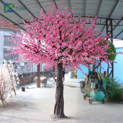 China Artificial Peach Cherry Blossom Cherry Blossom Tree Artificial Peach Rose Flower Tree for Decoration for sale