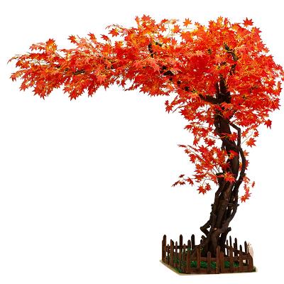 China Mid Autumn Festival Tree Artificial Park Japanese Style With Red Leaves Maple Tree for sale