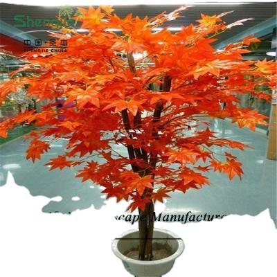 China SJZJN 2362 Fiberglass Artificial Red Maple Tree, Cheap Artificial Tree, Decorative Artificial Maple Bonsai Tree for sale